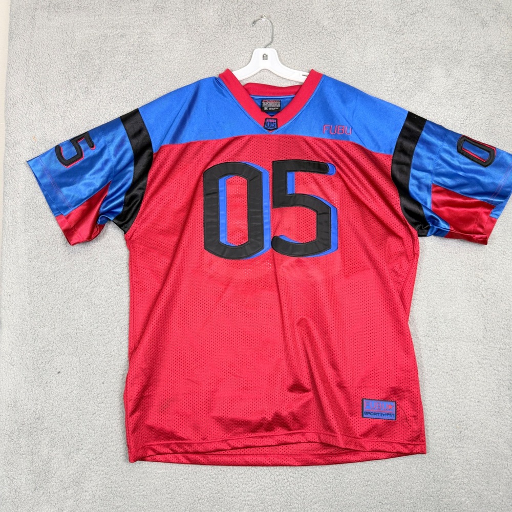 FUBU‎ Sport Classic Edition Jersey Mens 2X Red Blue 05 Football Streetwear